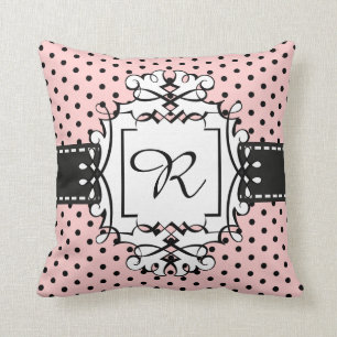 Pink Paris Polka Dot Fantasy Retro Style Pillow