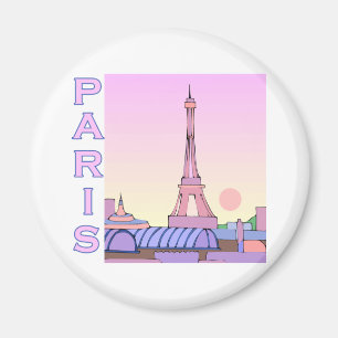 Pink Paris Sunset Products Magnet