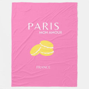 Pink Paris Travel Art Retro Art Preppy Art Decor Fleece Blanket
