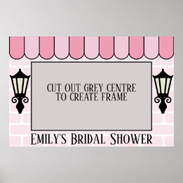 Pink Parisian Bridal Shower photo frame poster