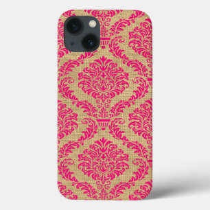 Pink Parisian Moods Damask iPhone 13 Case