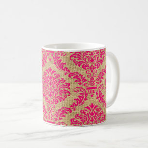 Pink Parisian Moods Damask Coffee Mug