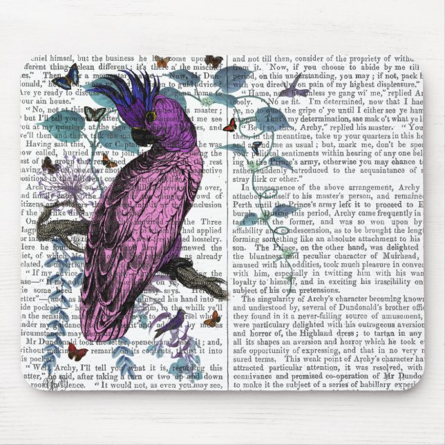 Pink Parrot Mouse Pad (Front)