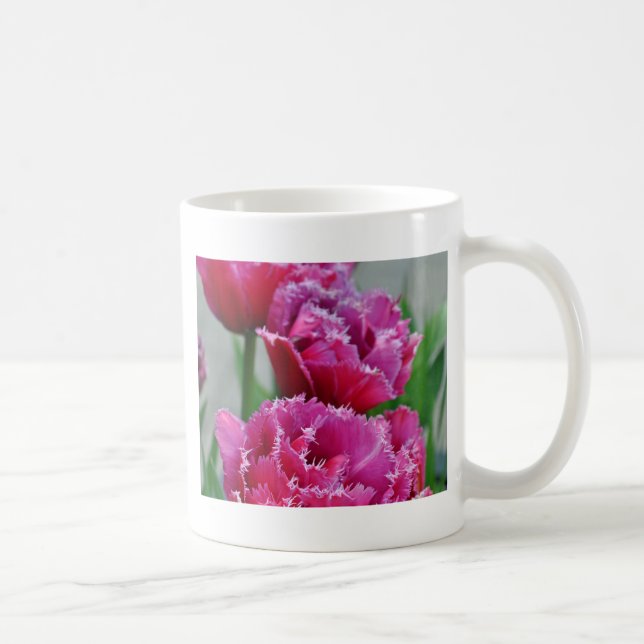 Pink parrot tulips coffee mug (Right)
