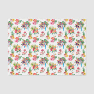 Pink Parrots and Flowers (Design 61 Pink Series) Tissue Paper
