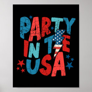 Pink Party In The Usa 4th Of July Shirt Mom And Gi Poster