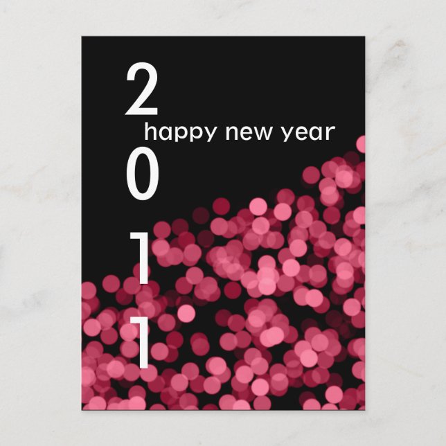 Pink Party Lights New Year Custom Postcard (Front)