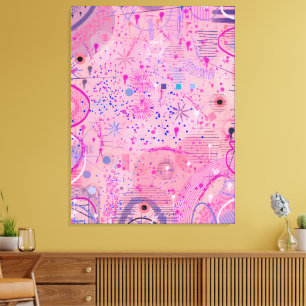 Pink Party Maximalist Art Canvas Print