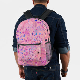 Pink Party Maximalist Art Printed Backpack