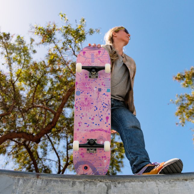 Pink Party Maximalist Art Skateboard (Outdoor 1)