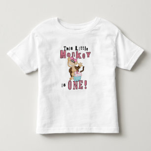Pink Party Monkey 1st Birthday Tshirts and Gifts