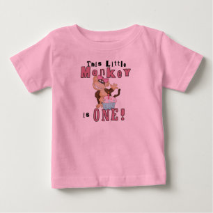 Pink Party  Monkey 1st Birthday Tshirts and Gifts