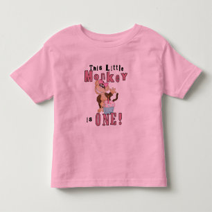 Pink Party Monkey 1st Birthday Tshirts and Gifts