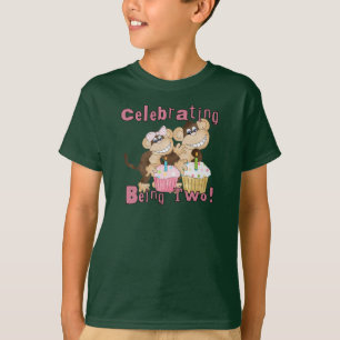 Pink Party Monkey 2e Anniversaire Tshirts et cadea