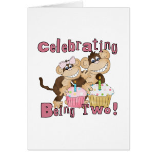 Pink Party Monkey 2e Anniversaire Tshirts et cadea