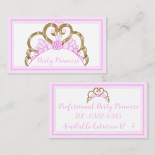 Pink Party Princess Business Cards