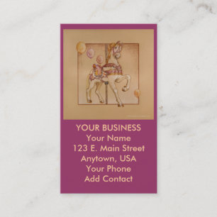 PINK PASSION CAROUSEL HORSE BUSINESS CARD
