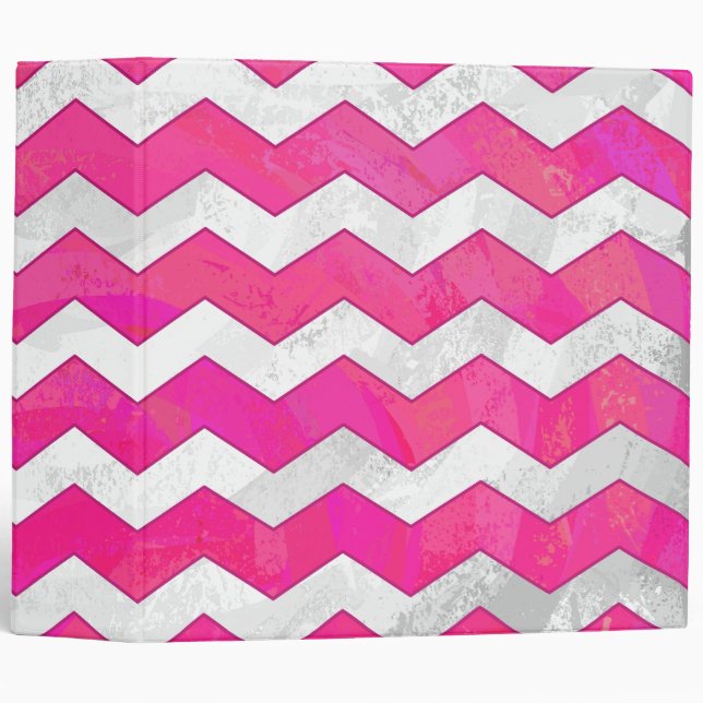 Pink Passion Chevron Pattern Binder (Front/Spine)