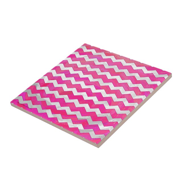 Pink Passion Chevron Pattern Tile (Side)