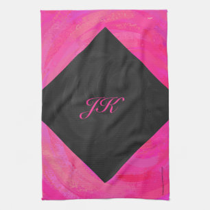 Pink Passion Monogram Kitchen Towel