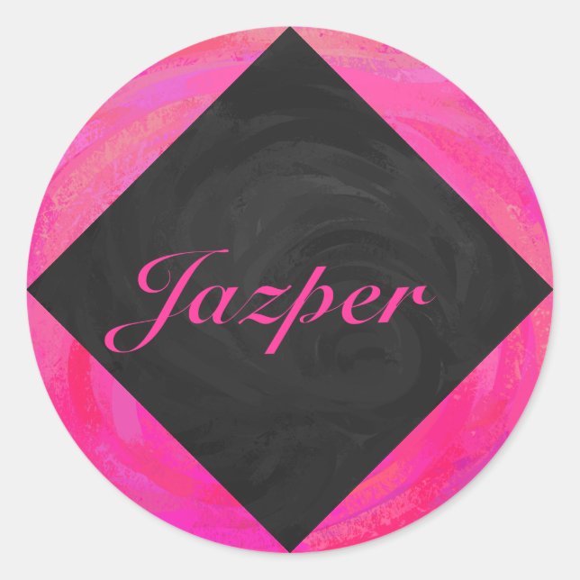 Pink Passion Personalized Classic Round Sticker (Front)