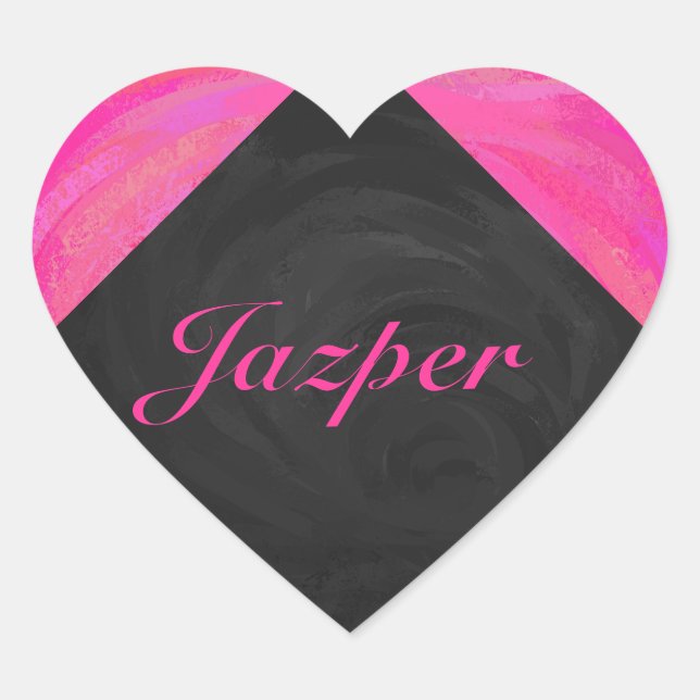 Pink Passion Personalized Heart Sticker (Front)