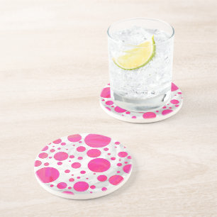 Pink Passion Polka Dot Pattern Coaster