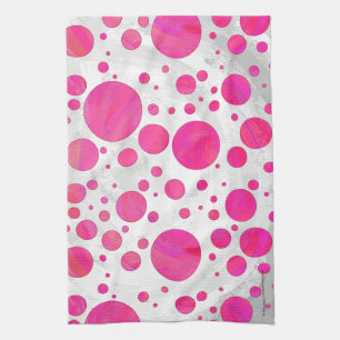 Pink Passion Polka Dot Pattern Kitchen Towel