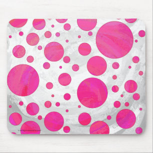 Pink Passion Polka Dot Pattern Mouse Pad