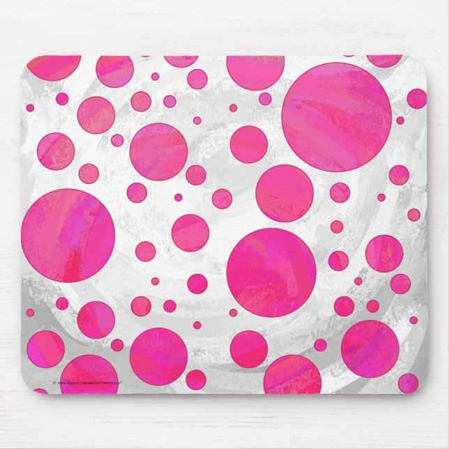 Pink Passion Polka Dot Pattern Mouse Pad (Front)