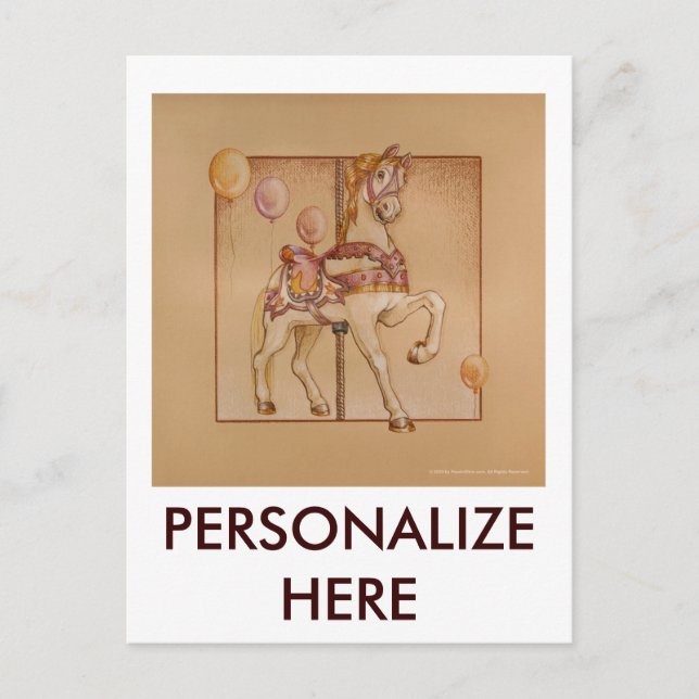 PINK PASSION PONY CAROUSEL POSTCARD (Front)