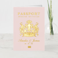 Pink Passport Destination Wedding real Foil