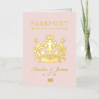 Pink Passport Destination Wedding real Foil 