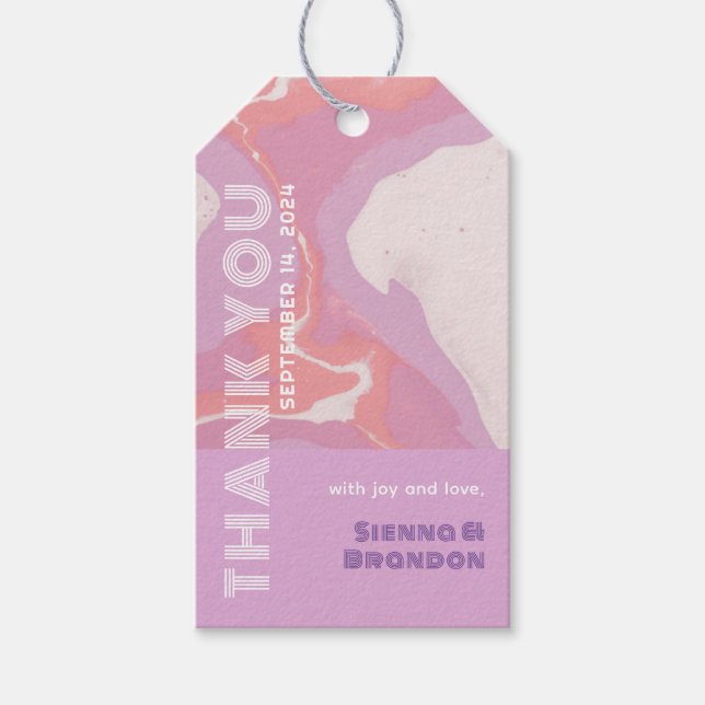 Pink Pastel Abstract Art Favour Tag (Front)