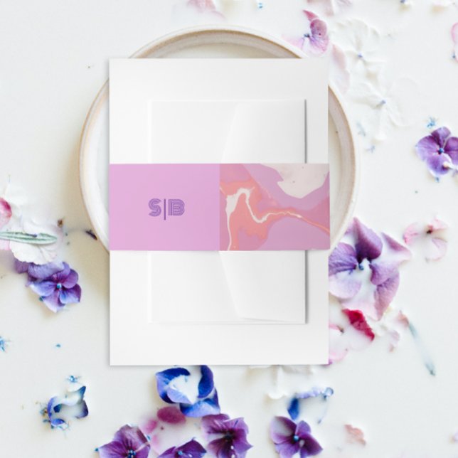 Pink Pastel Abstract Art Invitation Belly Band (Creator Uploaded)