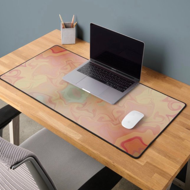 Pink Pastel Abstract Modern Colourful Boho Desk Mat (Creator Uploaded)
