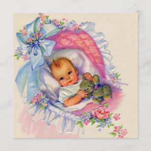 Pink Pastel Baby Girl Shower Invitation