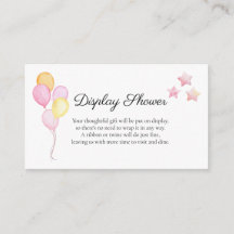 Pink Pastel Balloon Display Shower Insert Card