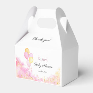Pink Pastel Balloon Personalized Baby Shower Favou Favor Box