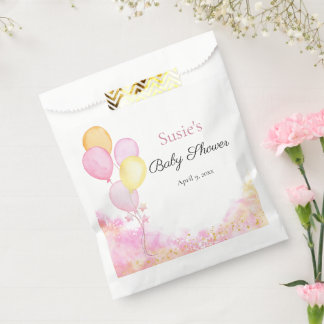Pink Pastel Balloon Personalized Baby Shower Favou Favour Bag