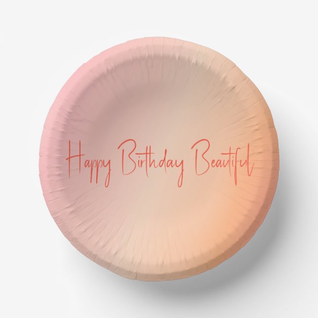 Pink Pastel Coloured Paper Plate (Front)