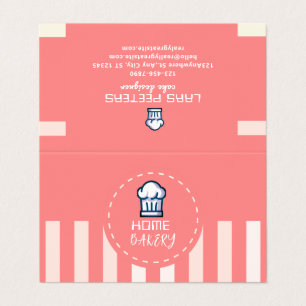 Pink Pastel Cute Simple Home Bakery Logo Business Card