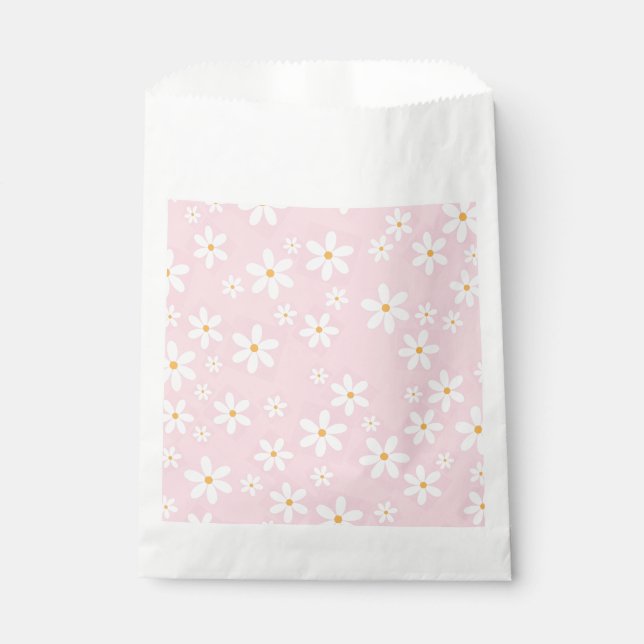 Pink Pastel Daisies Favor Bags  (Front)