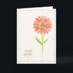 Pink pastel floral watercolor birthday script card<br><div class="desc">Simple watercolor birthday card. Blank on inside.</div>
