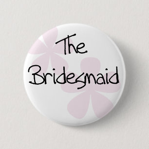 Pink Pastel Flowers Bridesmaid 2 Inch Round Button