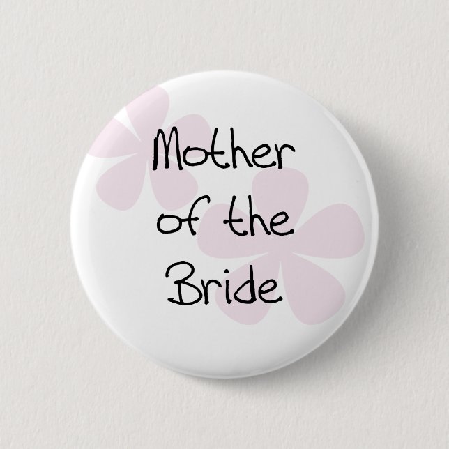Pink Pastel Flowers Mother of Bride 2 Inch Round Button (Front)