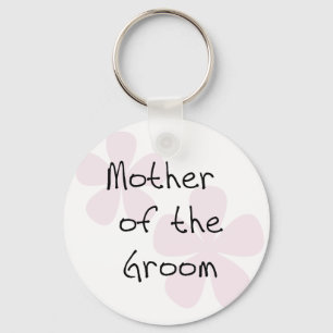 Pink Pastel Flowers Mother of Groom Keychain