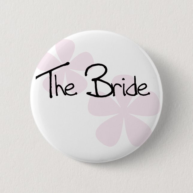 Pink Pastel Flowers The Bride 2 Inch Round Button (Front)
