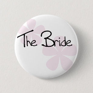 Pink Pastel Flowers The Bride 2 Inch Round Button