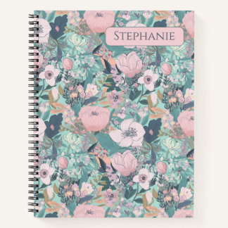 Pink Pastel Garden Floral Notebook
